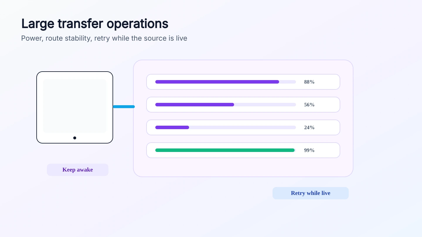 How to keep a large browser transfer alive - files24.online